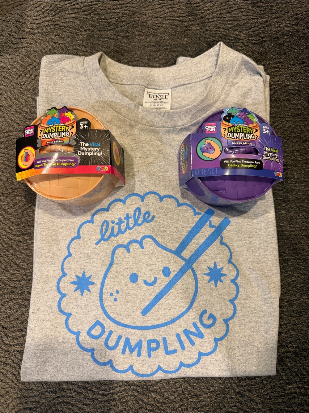 Little Dumpling Tee Shirt Woman Size L & Two Mystery Dumplings